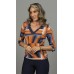 044863 Blusa Ramany Manga 3/4 Estampada